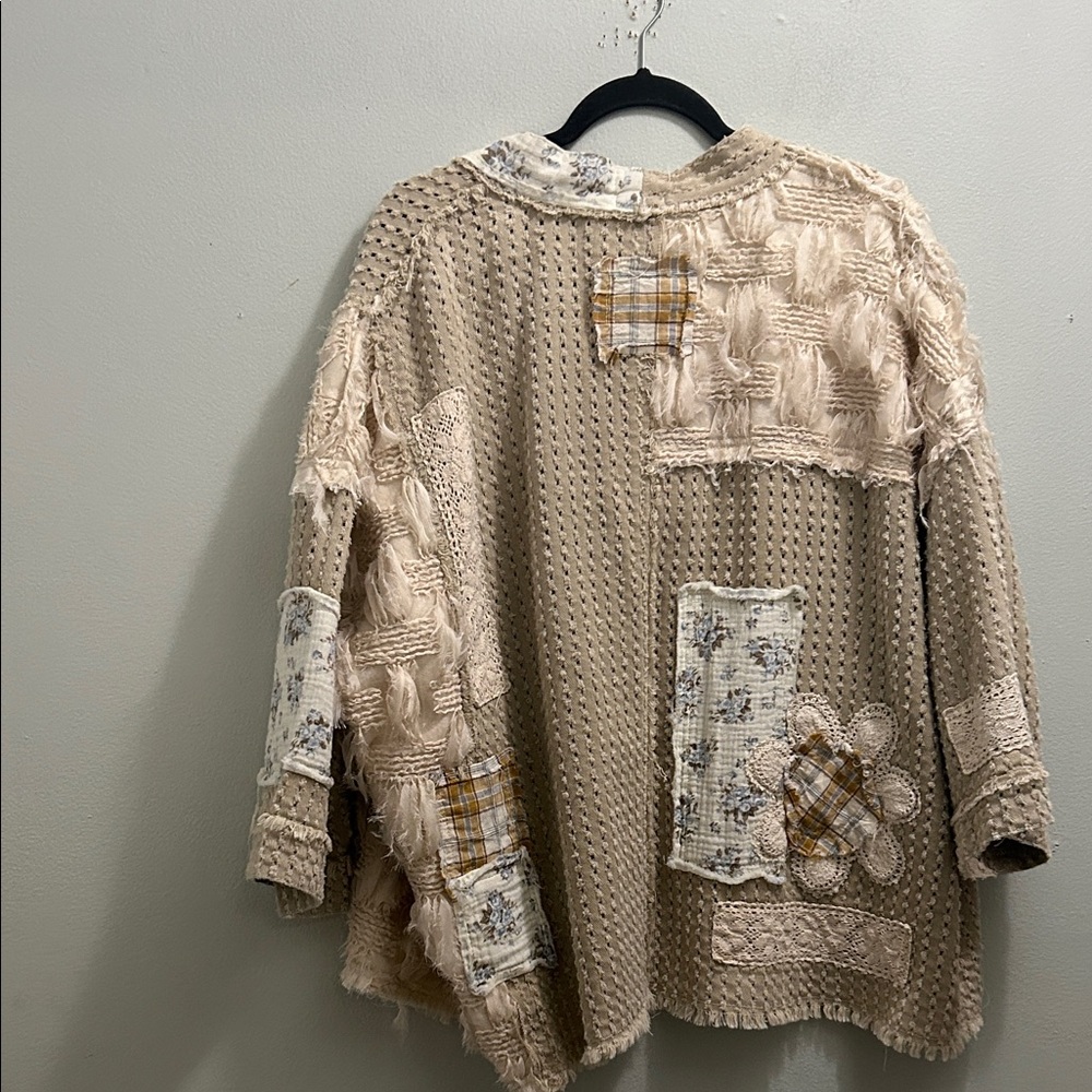 POL Beige Patchwork Cardigan - Picture 2 of 10